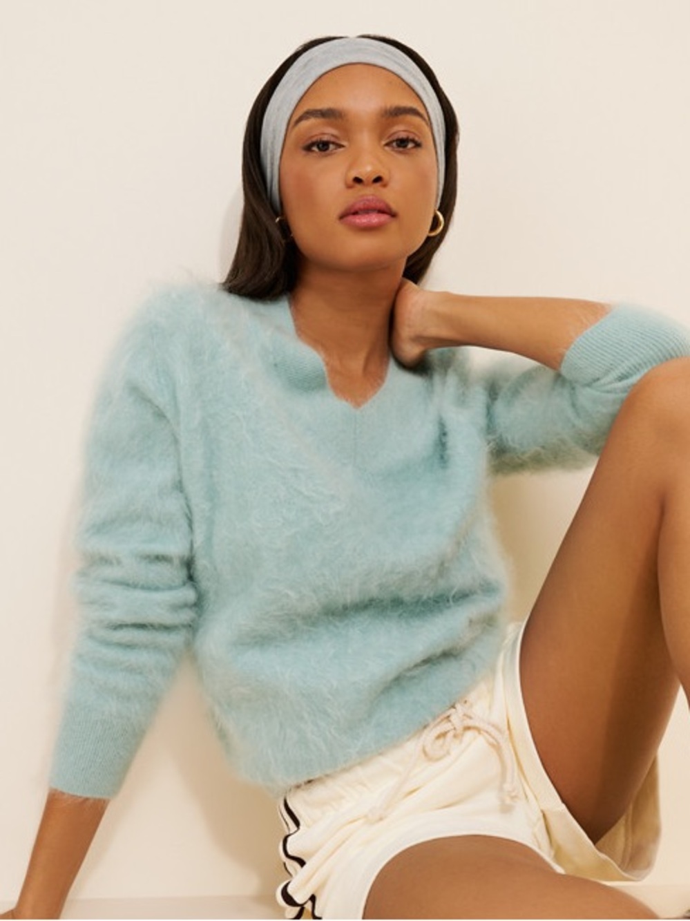 Nouveaux Brushed Cashmere Sweater Teal